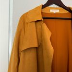 Solitaire • Faux Suede Long Jacket Coat • XL • Mustard Yellow Orange • Pockets Photo 5