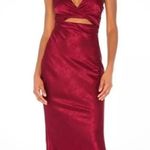 Song of Style Revolve Kat Midi Dress Cut Out Front Satin Sz XXL Event Nightout Red Photo 4