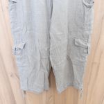 Flax  Womens Linen Cropped Cargo Pants Size M Beige Boho Minimalist Lagenlook Photo 2