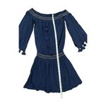 Lilly Pulitzer  Joelle Off Shoulder True Navy Blue Mini Dress size XXS Photo 14