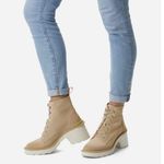 Sorel Beige LaceUp Block Heel AnkleHigh Modern Boots US 8.5 outdoors fall Photo 0