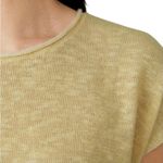 Eileen Fisher Organic Linen Cotton Knit Slub Square Top L Yellow Classic Resort Photo 2