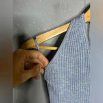 Abercrombie & Fitch Elevated Knit Halter Mini Dress - Blue Pattern. Size Medium Photo 3