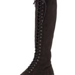 Stuart Weitzman 'Downtown' Black Suede Lace Up Knee High Sneaker/Boot sz… Photo 0