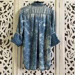 Cloth & Stone Anthropologie Blue Denim Bleach Dyed Tunic Photo 4
