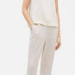Eileen Fisher  Tencel Viscose Morse Code Slouchy Ankle Pant Size Medium Bone Photo 0