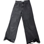 Vervet  Distressed Cropped Jeans Black Cotton Cut Raw Hem Size 24 Photo 0