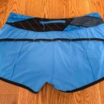 Lululemon Run Speed Short Cornflower Blue Black Quilt Lined Size 10 Photo 1