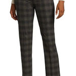 Theory  Women's Virgin Wool Stretch Plaid Straight Leg Pants Brown Size 12 Photo 0