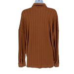Pink Lily Pink Lilly Womens Knit Herringbone Textured Button Front Blouse Chestnut Medium Photo 2