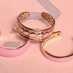 Blush Pink & Gold Toe Ring Set – Intricate & Elegant Designs Photo 0