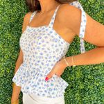Olivaceous Blue Floral Top Photo 0