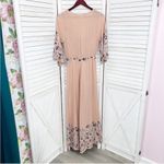 Anthropologie Jaase Floral Dandelion Wide‎ Leg Jumpsuit Peach Blue Small Photo 11