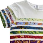 Rosie Assoulin‎ Fall/Winter 2018 Designer Striped Multicolored Print Bedazzled S White Photo 2