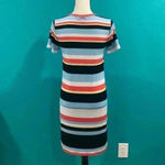 Michael Michael kors striped color blocked t shirt shift dress in size small White Photo 3