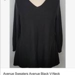 Avenue Black Sweater Tunic V Neck Quarter Sleeves 22/24 Size 24W Photo 1