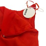 STAUD Prismatic Dress with cut-out Side Slit Off Shoulder Papaya Orange Size 6 Photo 6