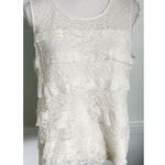 Ann Taylor • Cream Ivory Lace Floral Ruffle Tank Top Photo 0