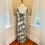 TT Mar Shift Dress Floral Scoop Neck Wide Straps Sleeveless Vintage 90s Green Size M Photo 5