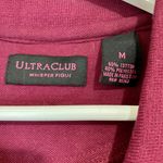 Ultra Club Women’s Whisper Pique Button Short Sleeve Maroon & White NWT Purple Size M Photo 3