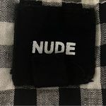 NUDE 100% Cotton Black and White Gingham Mini Skirt with front pleats Small EUC Photo 5