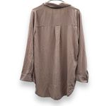 SheIn  Curve Beige Tan High‎ Low Long Sleeve Button Down Shirt Size 0XL Photo 3