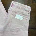 Risen  HIGH RISE WIDE LEG JEANS WOMENS 11/30W STRETCH DENIM RAW HEM Pink NWT Crop Photo 1
