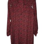 ZARA  Red & Black Floral Button Front Dress Sz XS Photo 0