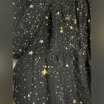 Nasty Gal  Black and Metallic Gold Star Flouncy Babydoll Dress 6 Photo 8
