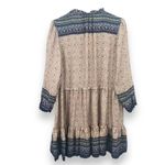 Veronica Beard  Lumi 100% silk dress ruffle hem knee length tan navy size 14 NEW Photo 5