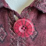 John Mark Boho Southwestern Sleeveless Cardigan Fringe Vest Burgundy large Photo 8