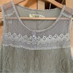 Sage Green Gray Lace Dress Boudoir Nighttime VTG Medium London Boutique Photo 2