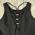 Vintage Jonathan Tait Black Mini Sleeveless Cocktail Party Dress High Neck Criss Size 6 Photo 2