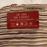 NWT Kroren Silk Striped Pashmina with Fringe at Ends Brown Photo 8