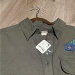 Free People New We The Free by Velvet Roses Green Utility Military Shirt Top Photo 7