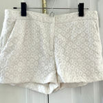 Diane Von Furstenberg  White Eyelet Chino Shorts Photo 0
