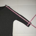 ZARA  Grey Top Back Zip Faux Leather Trim Dolman Bat Sleeve Size S Photo 7