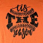 Bella Canvas Tis The Season Softball Baseball Womens XL Orange Short Sleeve Tee T-shirt Bella Photo 1