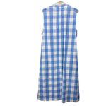 LL Bean Blue Plaid Sleeveless Midi Dress Pockets Size LARGE‎ Photo 8