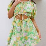 Sabo Skirt SABO Milo green floral cut out mini dress Photo 0