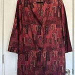 Vintage Blazer Silk Duster Jacket, Red Metallic, Chico's size 1 (Size 8) Photo 0