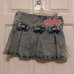 Playboy  Light Blue Denim Skirt with Bows 00 Photo 1