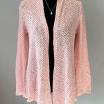 Market & Spruce Pink and white Women's Sweater cardigan with flowy hem Photo 0