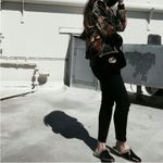 ZARA  Black Leather Slide Slippers Faux Fur Lining 6.5 Photo 2