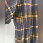 Lands' End VTG  Quarter Zip Pullover Sweatshirt Jacket Plaid Flannel Multi Color M Photo 3