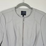 The Limited  Faux Leather Zip Moto Jacket Light Grey Size S Photo 3