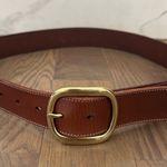 Talbots Vintage Leather Belt with Brass Buckle and Detail in Dark Brown Small Photo 6