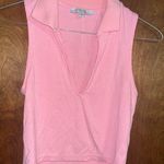 Love Tree Pink Sleeveless Collared Top Photo 0