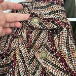 Bob Timberlake  XS Burgundy Brown Full Zip Jacquard Moto Jacket Sweater Photo 9