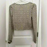 Urban Outfitters  Ruby Button-Up Cropped Top in Blue Multi Size M Photo 2